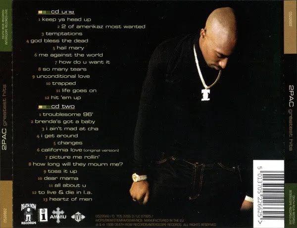 2Pac Greatest Hits doppio CD compilation gangsta