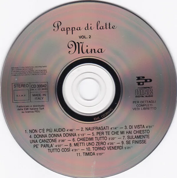 Mina Pappa di Latte Vol. 1/2 2CD album PDU 1995