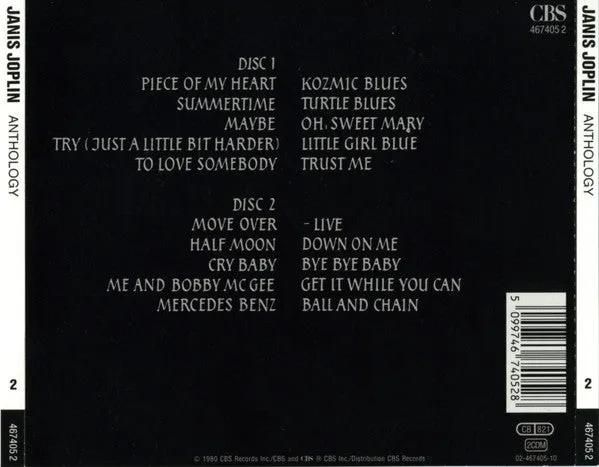 Janis Joplin Anthology doppio CD usato VG+ blues rock