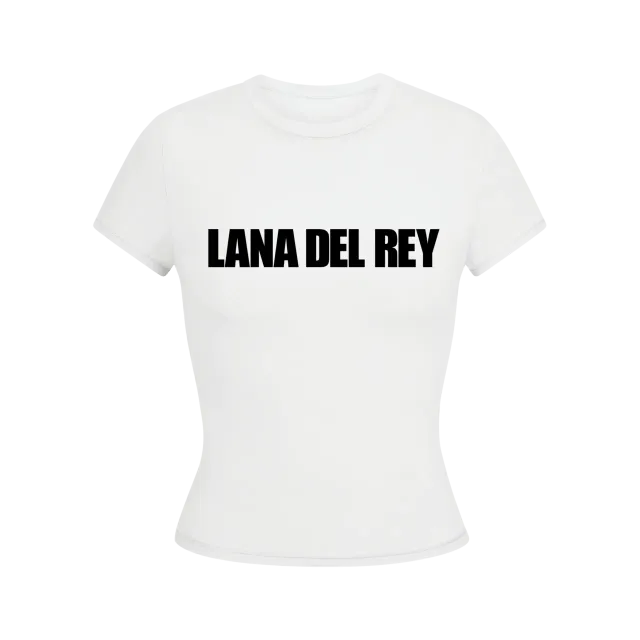 Lana Del Rey t-shirt cropped bianca logo 100% cotone