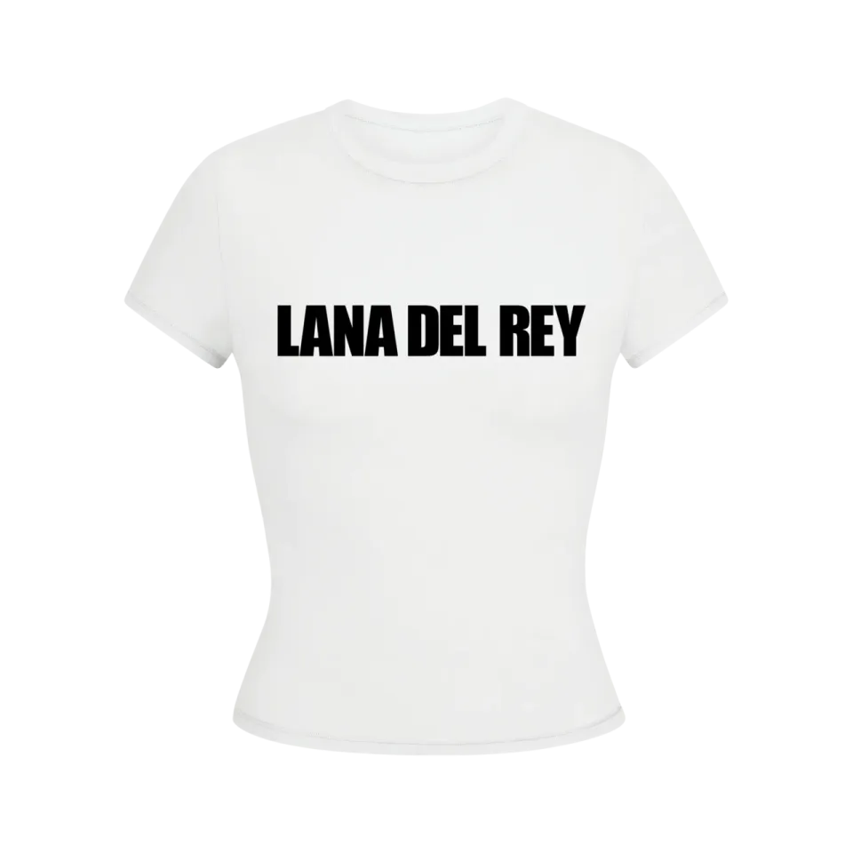 Lana Del Rey t-shirt cropped bianca logo 100% cotone
