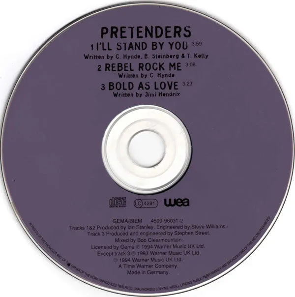 Pretenders I'll Stand By You CD singolo 1994 pop rock