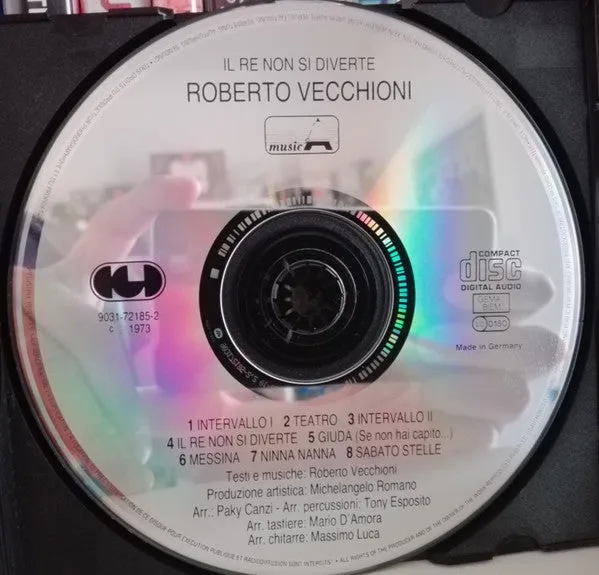 Roberto Vecchioni Il Re Non Si Diverte CD Album