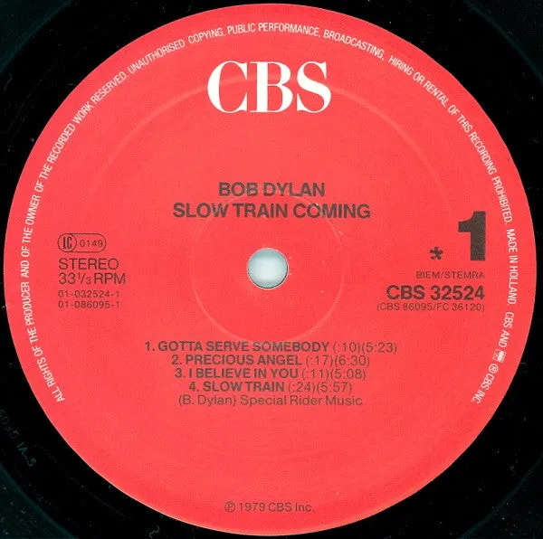 Bob Dylan Slow Train Coming LP vinile ristampa