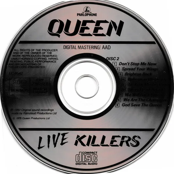 Queen Live Killers doppio CD album RE 1992 VG