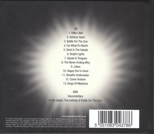 Placebo Battle For The Sun CD+DVD edizione hardbook