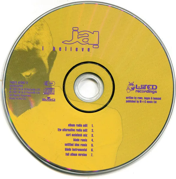 Jai I Believe CD singolo downtempo 1997 NM