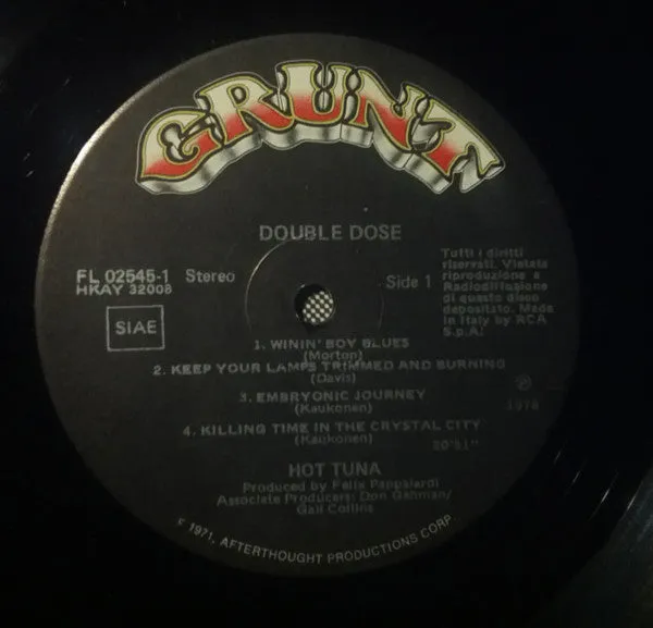 Hot Tuna Double Dose doppio vinile 2xLP live VG+
