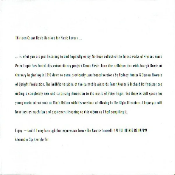 Count Basic Revisited Remix CD compilation house