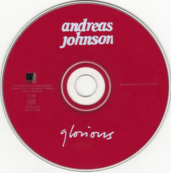 Andreas Johnson Glorious CD singolo pop rock