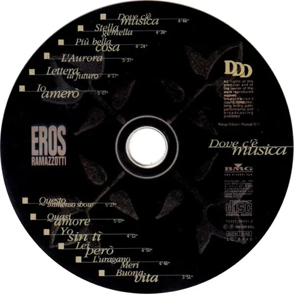 Eros Ramazzotti Dove C’è Musica CD album 1996