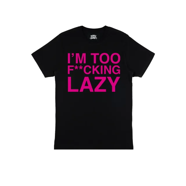 T-shirt nera Lazy cotone organico maglietta S-XXL