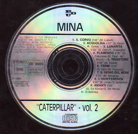Mina Caterpillar Vol. 1/2 doppio CD album pop