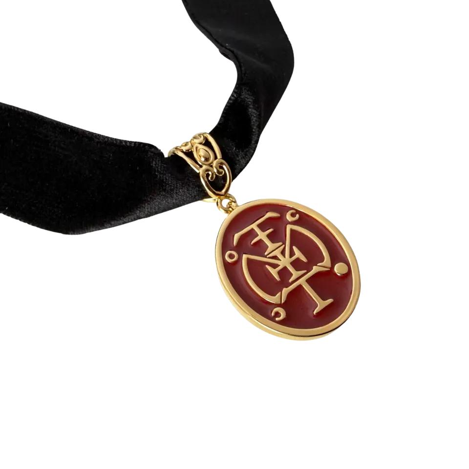 Polydor Records Sigil Choker collana velluto oro