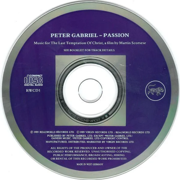 Peter Gabriel Passion CD album usato tribal