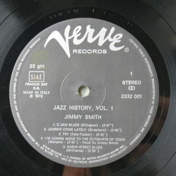 Jimmy Smith Jazz-History Vol.1 doppio vinile 2LP soul-jazz