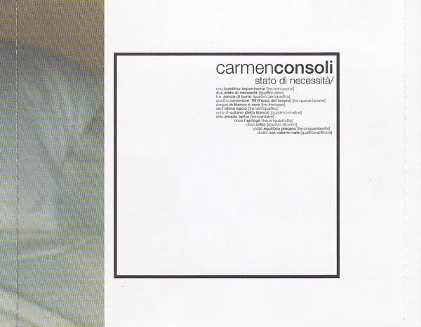 Carmen Consoli Stato Di Necessità CD album usato