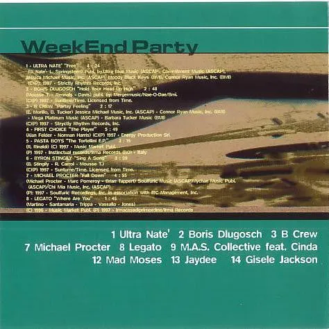 WeekEnd Party Compilation CD mixed house anni 90