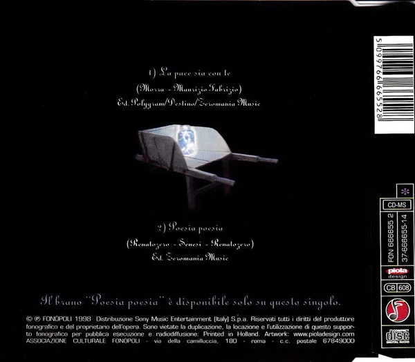 Renato Zero La Pace Sia Con Te CD maxi singolo 1998