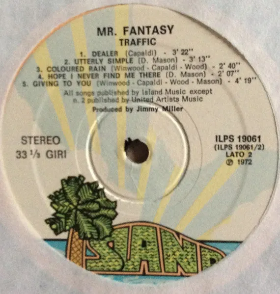 Traffic Mr. Fantasy LP album ristampa psych rock