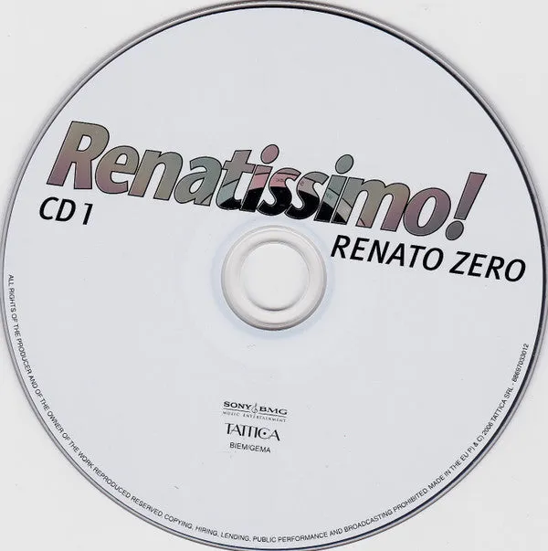 Renato Zero Renatissimo Box 3 CD compilation 2006 usato