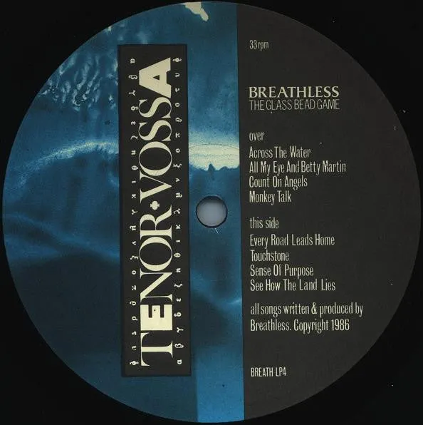 Breathless The Glass Bead Game vinile LP UK 1986