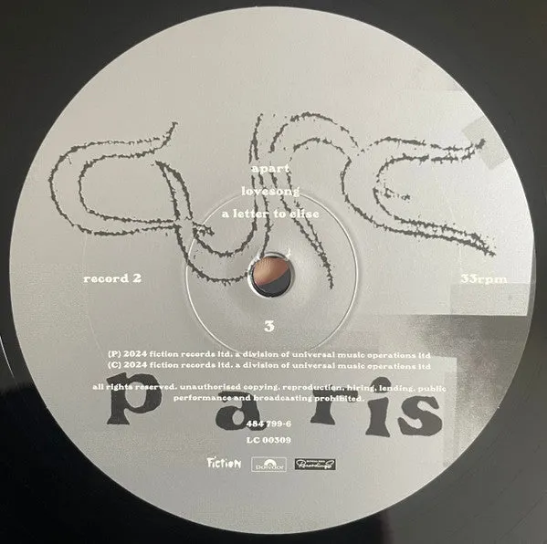 Cure Paris 2xLP Album rimasterizzato 2024 nuovo sigillato