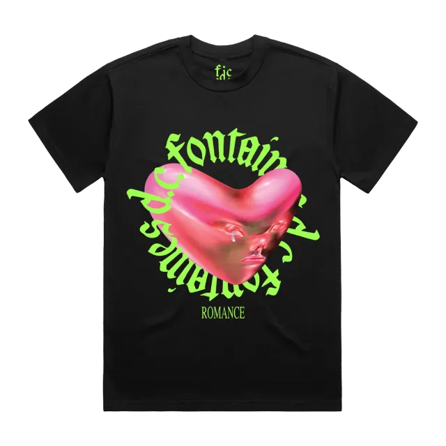 Fontaines D.C. Romance Heart maglietta nera cotone