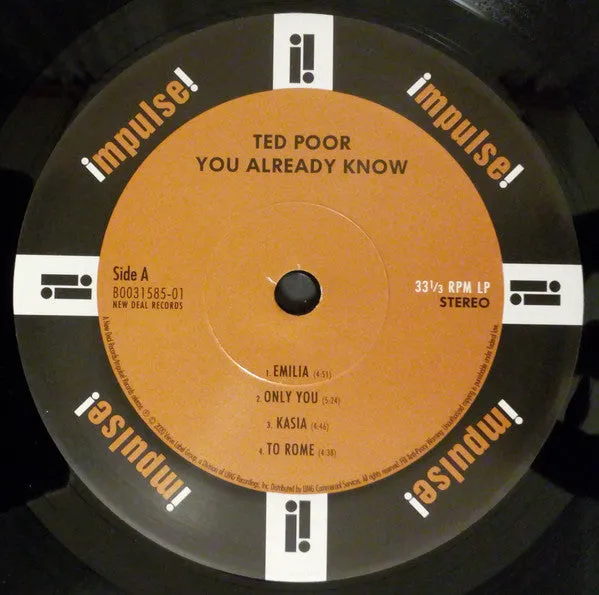 Ted Poor You Already Know LP album jazz 2020