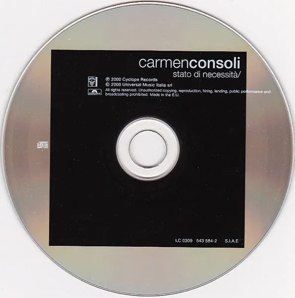 Carmen Consoli Stato Di Necessità CD album usato
