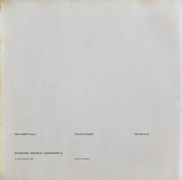 Keith Jarrett The Köln Concert vinile 2LP ECM VG+
