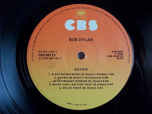 Bob Dylan Saved vinile LP stampa Italia 1980