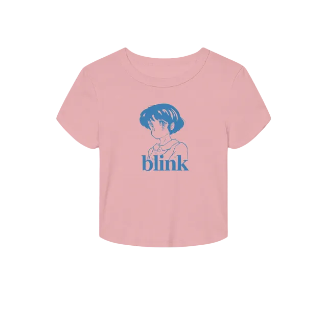 blink-182 Anime Pink Crop Tee maglietta crop rosa donna
