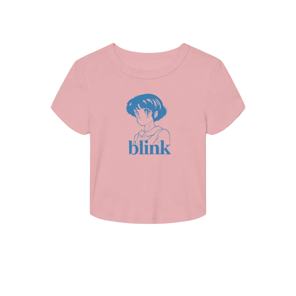 blink-182 Anime Pink Crop Tee maglietta crop rosa donna