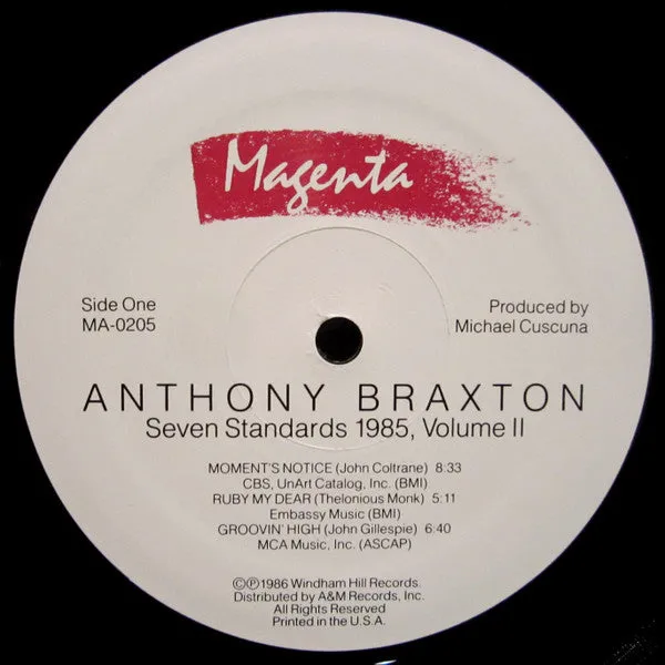 Anthony Braxton Seven Standards Vol II LP jazz usato