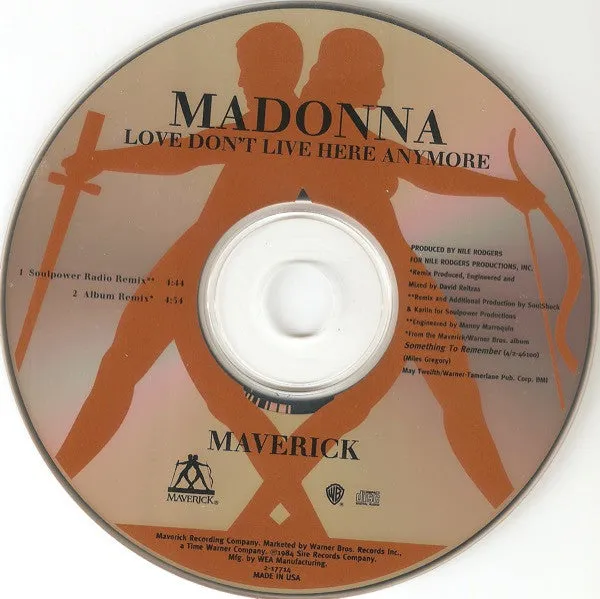 Madonna Love Don't Live Here Anymore CD singolo USA