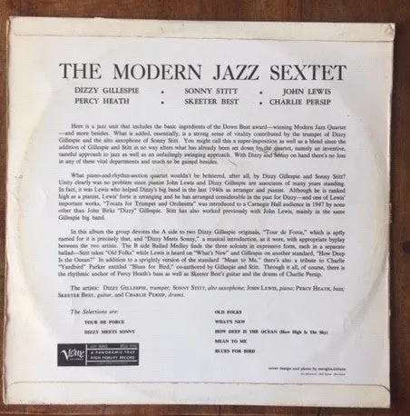The Modern Jazz Sextet LP album mono bop italiano