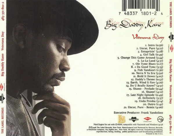 Big Daddy Kane Veteranz Day CD album hip hop VG+