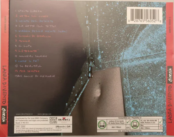 Giorgia Ladra di Vento CD album 2003 copy protetta