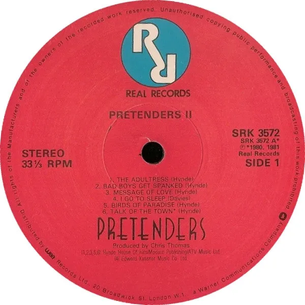 Pretenders Pretenders II LP vinile 1981 usato Wessex