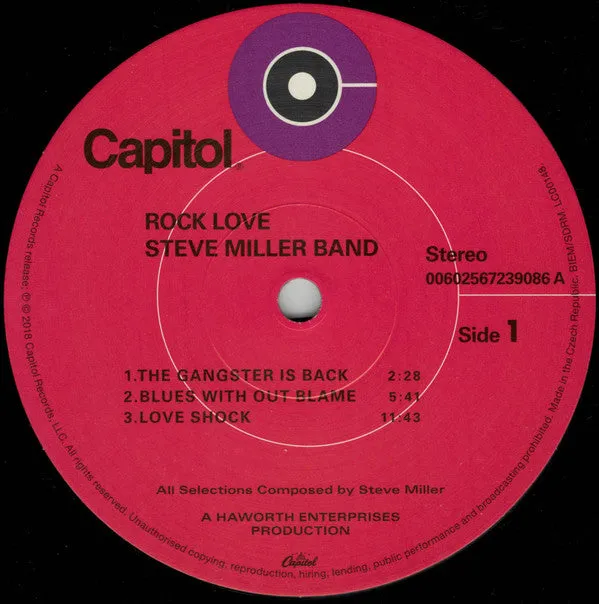 Steve Miller Band Rock Love LP 180g rimasterizzato