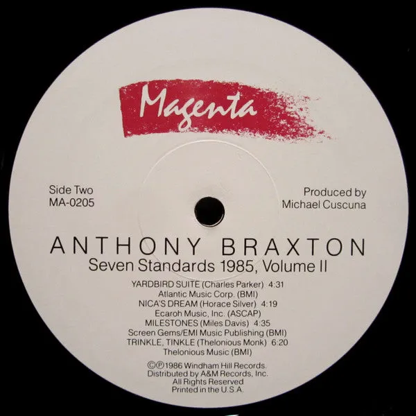 Anthony Braxton Seven Standards Vol II LP jazz usato