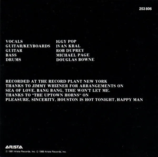 Iggy Pop Party CD ristampa 1989 usato VG glam