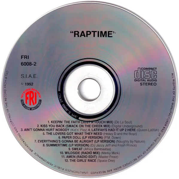 Raptime Skate Various CD compilation hip hop 1992