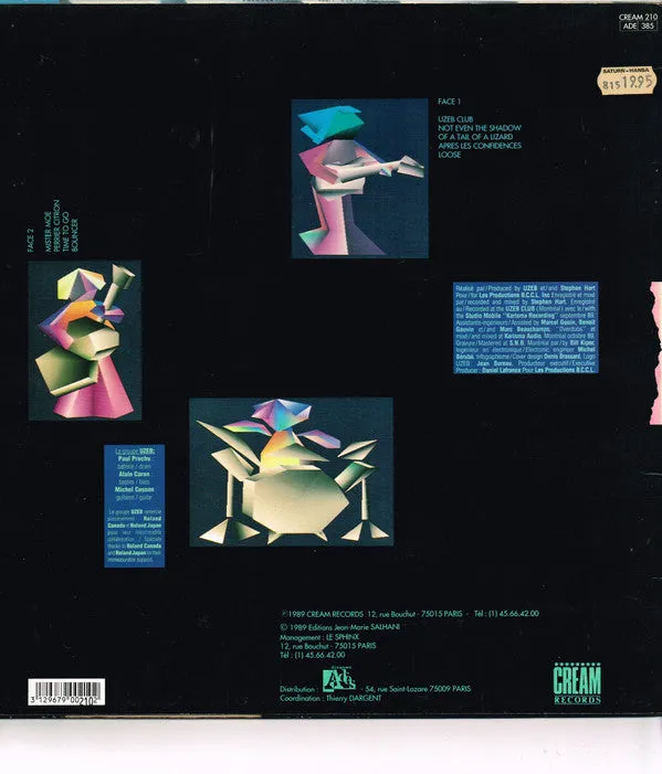 Uzeb Club vinile LP VG+ pressaggio Francia 1989