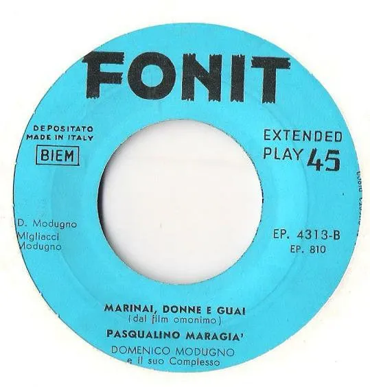 Domenico Modugno Io 7" EP vinile chanson usato VG
