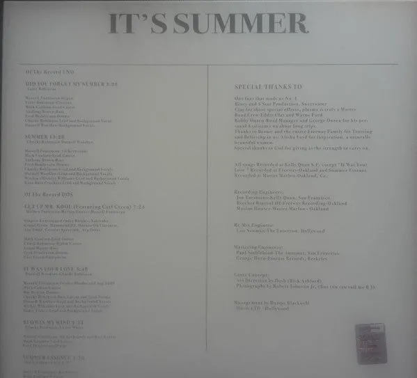 Marlon Hunter It's Summer LP ristampa unofficial Mint
