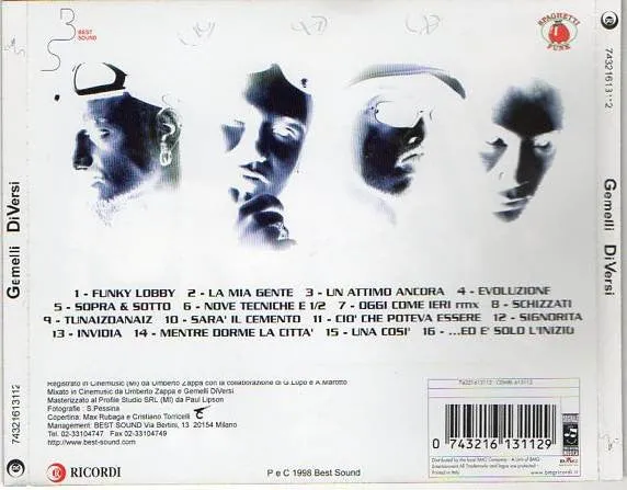 Gemelli Diversi Gemelli Di Versi CD album pop rap