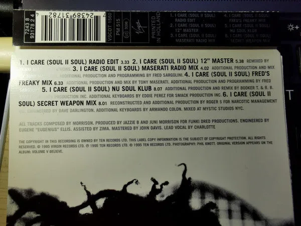 Soul II Soul I Care CD singolo garage house 6 mix