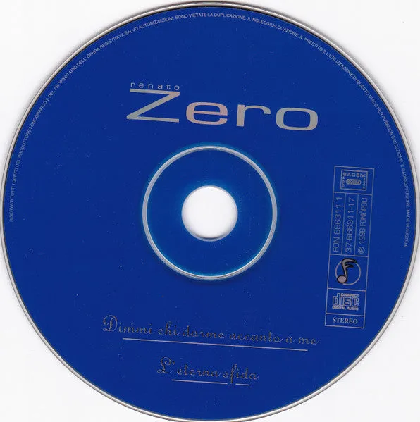 Renato Zero Dimmi Chi Dorme Accanto A Me L'Eterna Sfida CD singolo